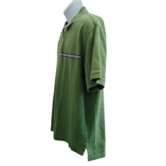 St Johns Mens Sizes XL Polo Shirt Bay Yarn Dye Pique Green Striped Casual - Picture 5 of 7